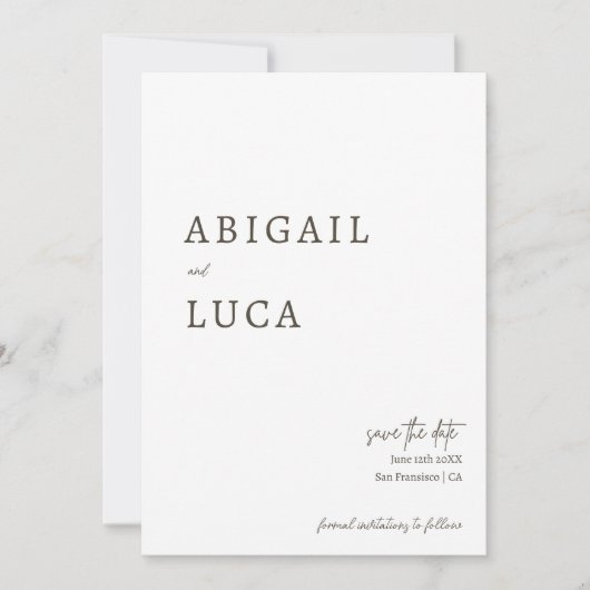 Invitation Élégante Caligraphie minimaliste moderne Enregistr (Devant)