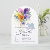 Invitation Elégante Calla Lily 30e anniversaire Jalon (Debout devant)