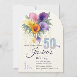 Invitation Elégante Calla Lily 50e anniversaire Jalon