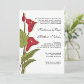 Invitation Elégante Calla Lily dans Magenta Mariage Invitatio (Debout devant)