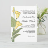 Invitation Elégante Calla Lily en Mariage jaune (Debout devant)