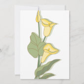 Invitation Elégante Calla Lily en Mariage jaune (Dos)