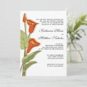 Invitation Elégante Calla Lily en Mariage orange (Debout devant)