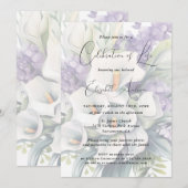 Invitation Elégante Calla Lily Fête Florale de la vie (Devant / Derrière)