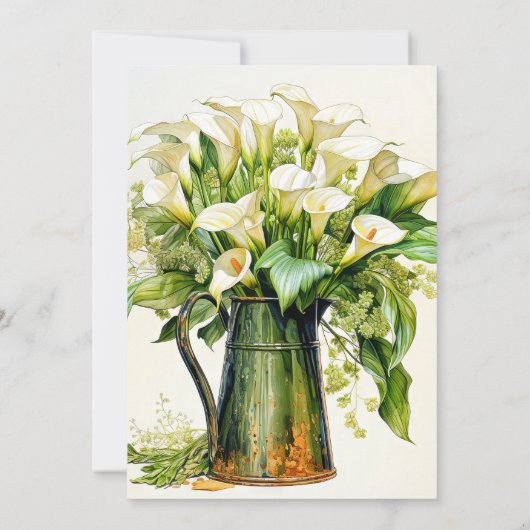 Invitation Elégante Calla Lily Fleurs Anniversaire (Dos)