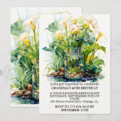 Invitation Elégante Calla Lily Illustration fête d'anniversai (Devant / Derrière)