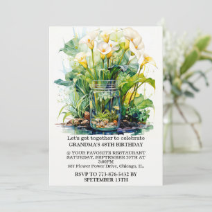 Invitation Elégante Calla Lily Illustration fête d'anniversai