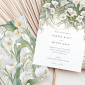 Invitation Elégante Calla Lily Mariage délicieuse Flore Paste