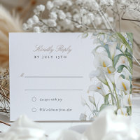 Elégante Calla Lily Mariage RSVP Card Pastel