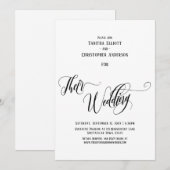 Invitation Élégante Calligraphie à torsion Leur Mariage Simpl (Devant / Derrière)