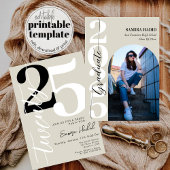 Invitation Élégante Calligraphie Arch Photo Graduation Party