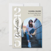 Invitation Élégante Calligraphie Arch Photo Graduation Party (Devant)