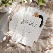 Invitation Élégante calligraphie | Baby shower Bonjour bébé