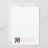 Invitation Élégante calligraphie blanc Pêche Mariage QR Code (Dos)