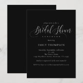 Invitation Élégante calligraphie blanche Fête des mariées noi (Devant / Derrière)