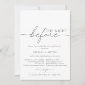 Invitation Élégante Calligraphie Chic Gris La Nuit Avant (Devant)