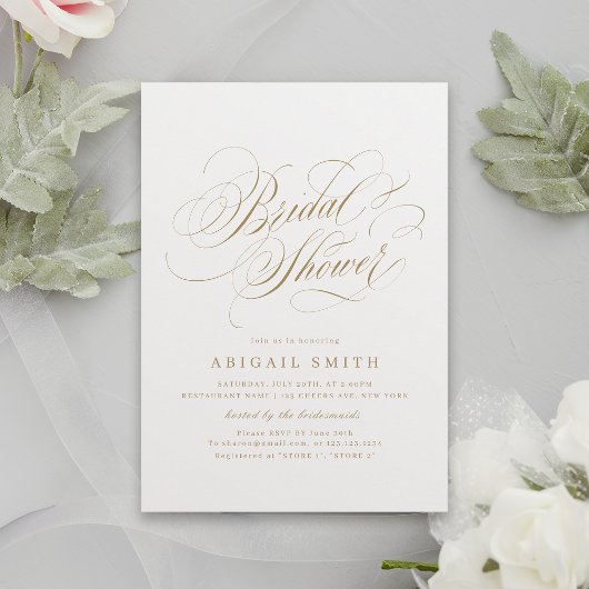 Invitation Élégante calligraphie classique Fête des mariées v