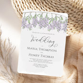 Invitation Élégante calligraphie Classique Floral Lilac Laven