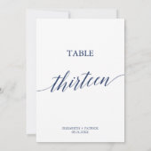 Invitation Élégante calligraphie de la marine Tableau 13 Numé (Dos)