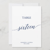 Invitation Élégante calligraphie de la marine Tableau 16 Numé (Dos)