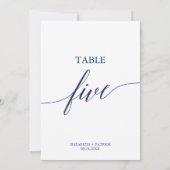 Invitation Élégante calligraphie de la marine Tableau Cinq Nu (Dos)