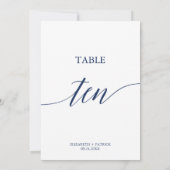 Invitation Élégante calligraphie de la marine Tableau Dix Num (Dos)