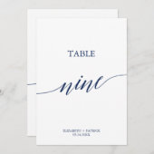 Invitation Élégante calligraphie de la marine Tableau Neuf Nu (Devant / Derrière)