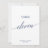 Invitation Élégante Calligraphie de la marine Tableau Onze Nu (Dos)