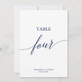 Invitation Élégante calligraphie de la marine Tableau Quatre  (Dos)