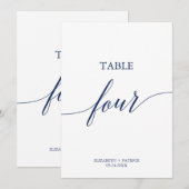 Invitation Élégante calligraphie de la marine Tableau Quatre  (Devant / Derrière)