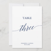 Invitation Élégante calligraphie de la marine Tableau Trois N (Dos)