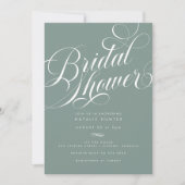 Invitation Élégante calligraphie de l'échelle Fête des mariée (Devant)