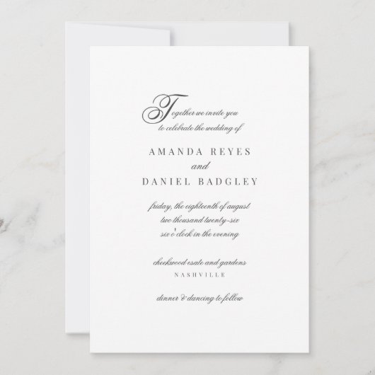 Invitation Élégante calligraphie de script QR Code Mariage ph (Devant)