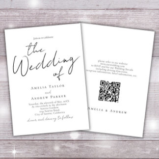 Invitation Élégante calligraphie de script Simple Mariage de