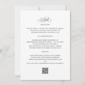 Invitation Elégante calligraphie Détails du Mariage noir & bl (Dos)