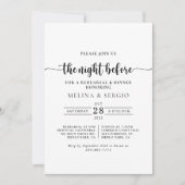 Invitation Élégante calligraphie Dîner de répétition classiqu (Devant)