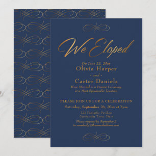 Invitation Élégante Calligraphie Dorée Nous Nous Sommes Marié
