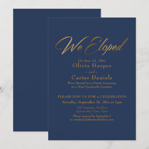 Invitation Élégante Calligraphie Dorée Nous Nous Sommes Marié