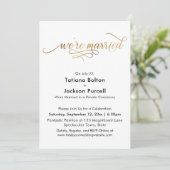 Invitation Élégante Calligraphie Dorée Réception de Mariage (Debout devant)