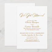 Invitation Élégante Calligraphie Dorée Réception de Mariage N (Devant / Derrière)