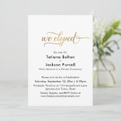 Invitation Élégante Calligraphie Dorée Réception de Mariage S (Debout devant)