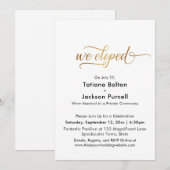 Invitation Élégante Calligraphie Dorée Réception de Mariage S (Devant / Derrière)