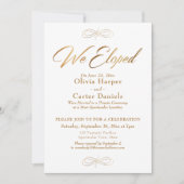 Invitation Élégante Calligraphie Dorée Réception Mariage Inti (Devant)