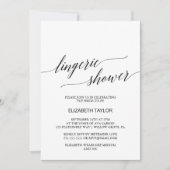 Invitation Élégante calligraphie | Douche à lingerie florale (Devant)