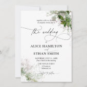 Invitation Élégante calligraphie écologique Mariage rustique (Devant)