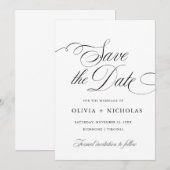 Invitation Élégante calligraphie écriture à l'américaine (Devant / Derrière)