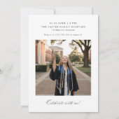 Invitation Élégante Calligraphie Elle L'A Fait Graduation Pho (Dos)