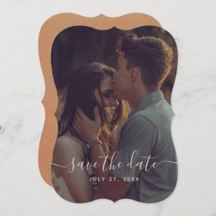 Invitation Élégante Calligraphie En Terracotta Enregistrer La