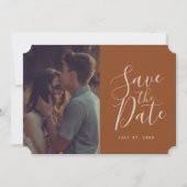 Invitation Élégante Calligraphie En Terracotta Enregistrer La (Devant)