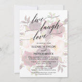Invitation Élégante calligraphie | Faded Floral Live Laugh Lo (Devant)